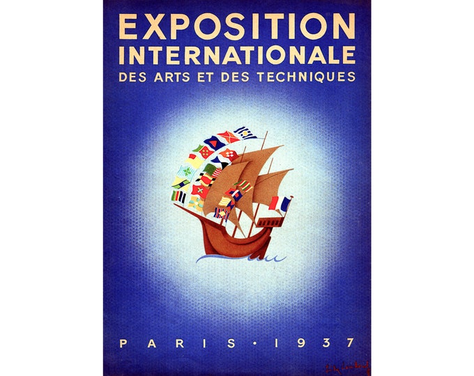 Paris World's Fair 1937 Poster | Art Print | Canvas Print | Fine Art Poster | Art Reproduction | Archival Giclee | Gift Wrapped