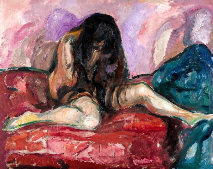 Edvard Munch, Weeping Nude, 1914 | Art Print | Canvas Print | Fine Art Poster | Art Reproduction | Archival Giclee | Gift Wrapped