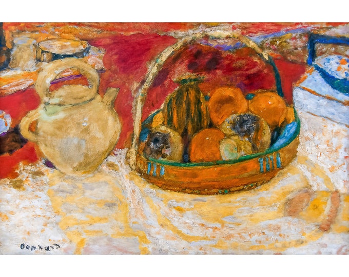 Pierre Bonnard, Nature morte jaune et rouge, Yellow and red still life, 1931 | Art Print | Canvas Print | Fine Art Poster | Art Reproduction