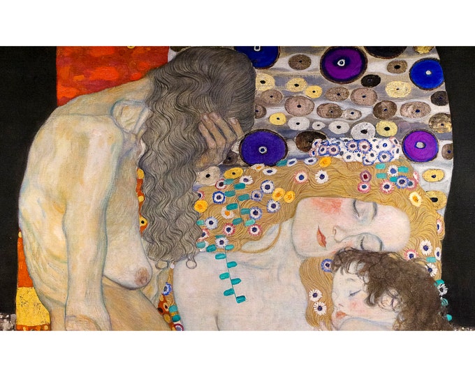 Gustav Klimt, The Three Ages of Woman, 1905 | Art Print | Canvas Print | Fine Art Poster | Art Reproduction | Archival Giclee | Gift Wrapped
