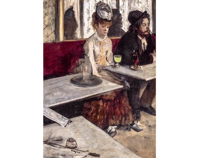 Edgar Degas, L'Absinthe, In a Cafe, 1873 | Art Print | Canvas Print | Fine Art Poster | Art Reproduction | Archival Giclee | Gift Wrapped