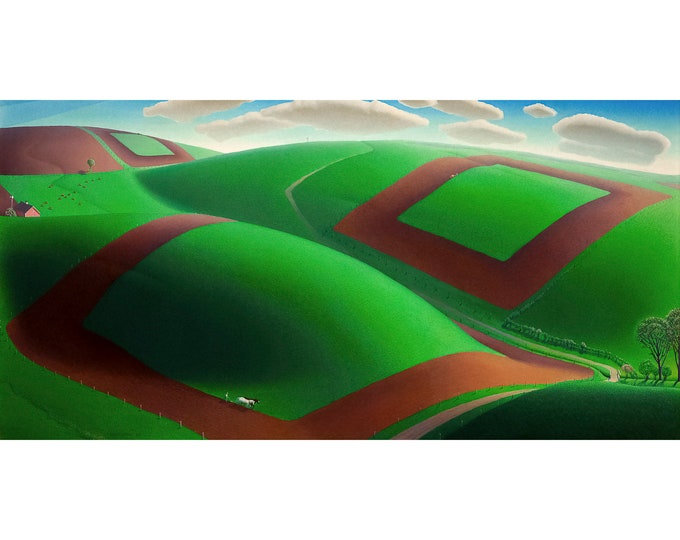 Grant Wood, Spring Turning, 1936 | Art Print | Canvas Print | Fine Art Poster | Art Reproduction | Archival Giclee | Gift Wrapped