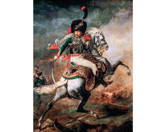 Théodore Géricault, The Charging Chasseur, 1812 | Art Print | Canvas Print | Fine Art Poster | Art Reproduction | Archival Giclee | Gift