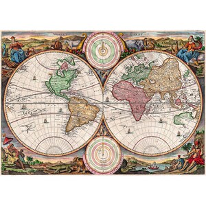 Geographicus, Stoopendaal Map of the World in two Hemispheres, 1730 | Art Print | Canvas Print | Fine Art Poster | Art Reproduction