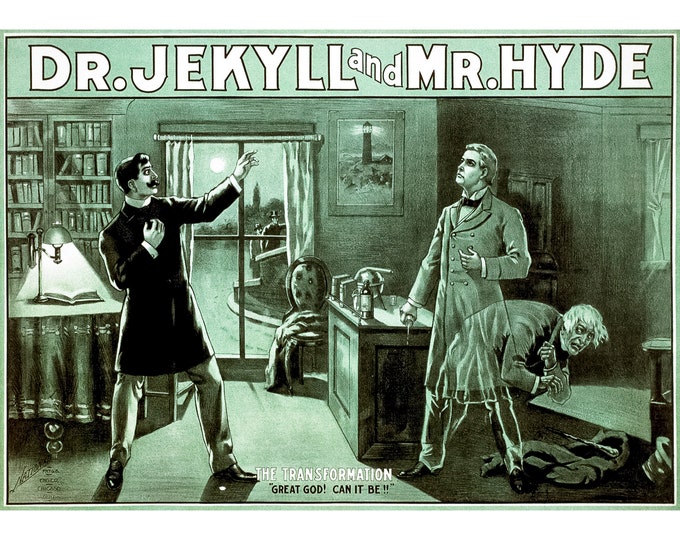 Dr Jekyll and Mr Hyde, Theatre Poster | Art Print | Canvas Print | Fine Art Poster | Art Reproduction | Archival Giclee | Gift Wrapped