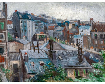 Van Gogh, View from Vincent's Studio, 1886 | Art Print | Canvas Print | Fine Art Poster | Art Reproduction | Archival Giclee | Gift Wrapped