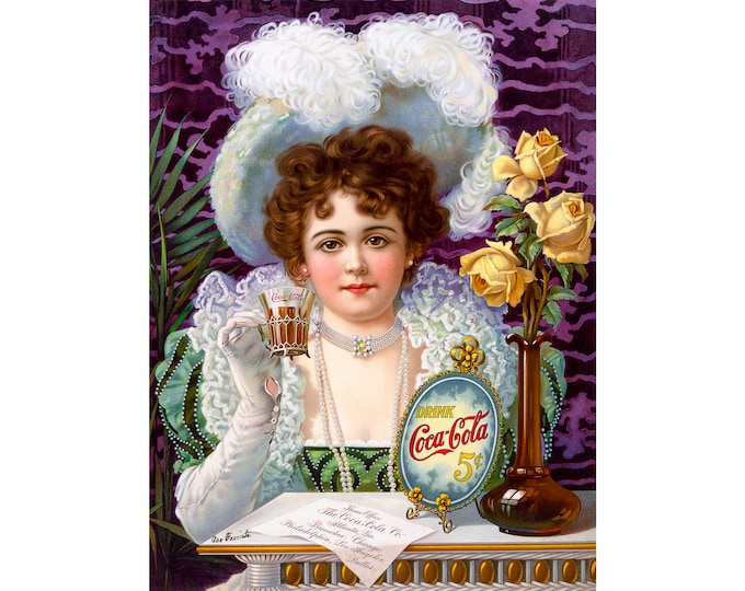 Coca Cola Advertising, Vintage Coke Ad | Art Print | Canvas Print | Fine Art Poster | Art Reproduction | Archival Giclee | Gift Wrapped