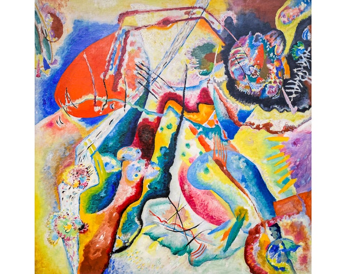 Wassily Kandinski, Painting with a Red Stain, 1914 | Art Print | Canvas Print | Fine Art Poster | Art Reproduction | Archival Giclee | Gift