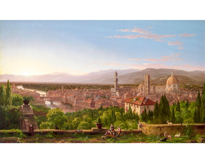 Thomas Cole, View of Florence from San Miniato, 1837 | Art Print | Canvas Print | Fine Art Poster | Art Reproduction | Archival Giclee