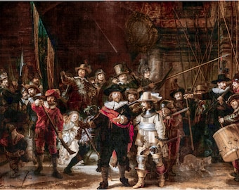 Rembrandt, The Night Watch, 1642 | Art Print | Canvas Print | Fine Art Poster | Art Reproduction | Archival Giclee | Gift Wrapped