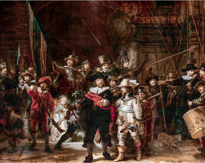 Rembrandt, The Night Watch, 1642 | Art Print | Canvas Print | Fine Art Poster | Art Reproduction | Archival Giclee | Gift Wrapped