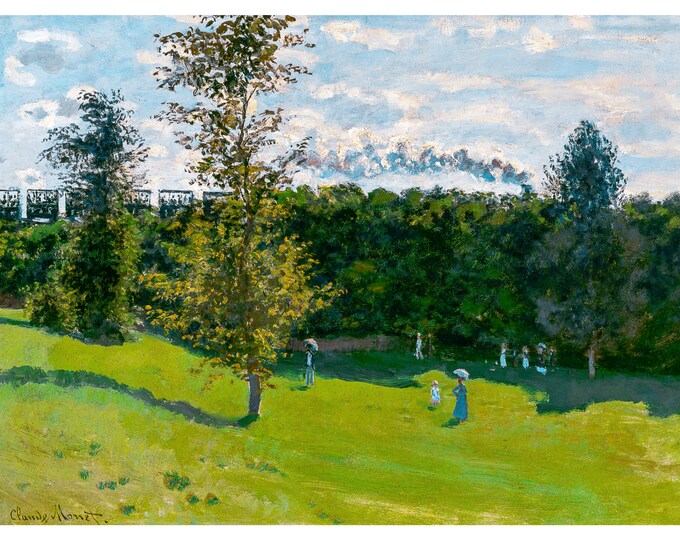 Claude Monet, Train in the Countryside, 1870 | Art Print | Canvas Print | Fine Art Poster | Art Reproduction | Archival Giclee | Gift Wrap