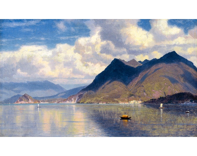 William Stanley Haseltine, Lago Maggiore, 1867 | Art Print | Canvas Print | Fine Art Poster | Art Reproduction | Archival Giclee | Gift Wrap