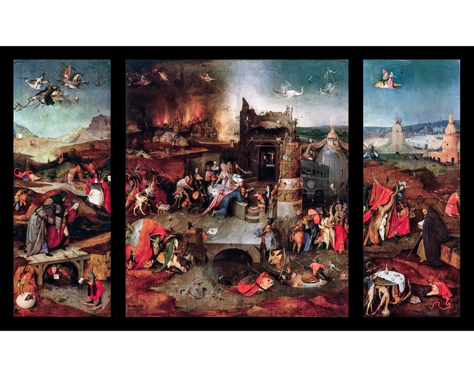 Hieronymus Bosch, Temptation of Saint Anthony, 1495 | Art Print | Canvas Print | Fine Art Poster | Art Reproduction | Archival Giclee | Gift