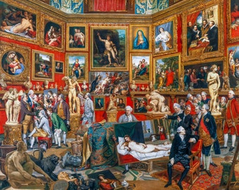 Johann Zoffany, The Tribuna of the Uffizi, 1778 | Art Print | Canvas Print | Fine Art Poster | Art Reproduction | Archival Giclee | Gift