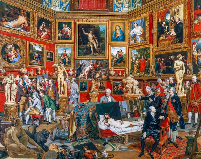 Johann Zoffany, The Tribuna of the Uffizi, 1778 | Art Print | Canvas Print | Fine Art Poster | Art Reproduction | Archival Giclee | Gift