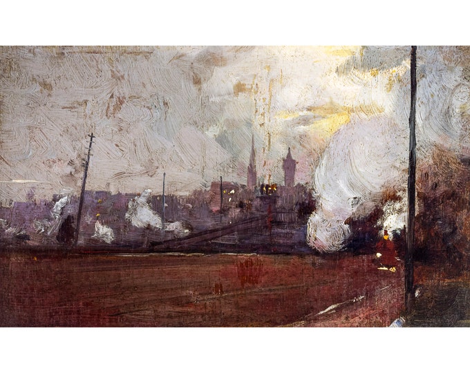 Tom Roberts, Evening Train to Hawthorn, 1889 | Art Print | Canvas Print | Fine Art Poster | Art Reproduction | Archival Giclee | Gift Wrap