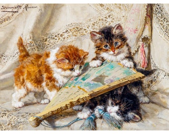 Henriette Ronner-Knip, Innocence, 1895 | Art Print | Canvas Print | Fine Art Poster | Art Reproduction | Archival Giclee | Gift Wrapped