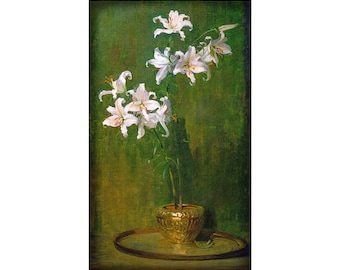 Arthur Streeton, Lilium Auratum, 1909 | Art Print | Canvas Print | Fine Art Poster | Art Reproduction | Archival Giclee | Gift Wrapped