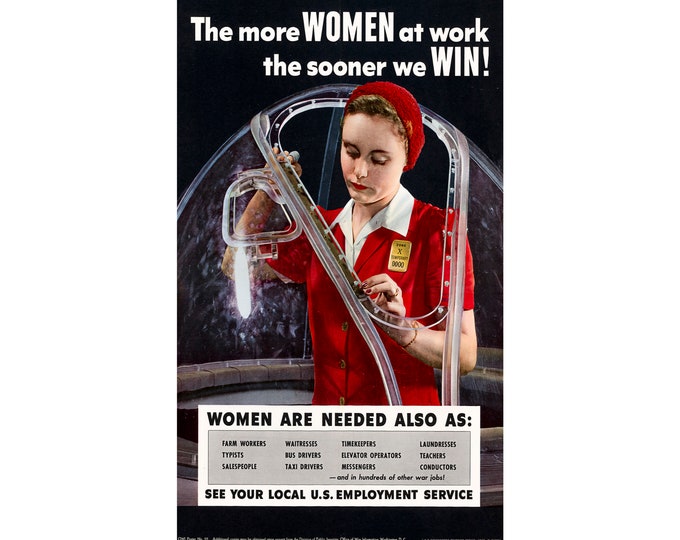 Women's Rights Poster, Women at Work | Art Print | Canvas Print | Fine Art Poster | Art Reproduction | Archival Giclee | Gift Wrapped