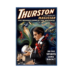 Thurston the Great Magician, Do Spirits Come Back? | Art Print | Canvas Print | Fine Art Poster | Art Reproduction | Archival Giclee | Gift
