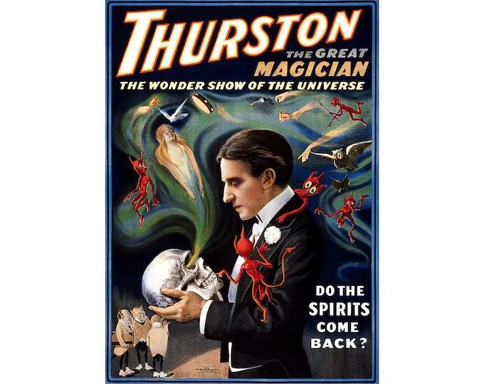 Thurston the Great Magician, Do Spirits Come Back? | Art Print | Canvas Print | Fine Art Poster | Art Reproduction | Archival Giclee | Gift