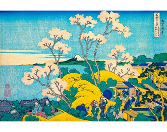 Hokusai, Fuji from Gotenyama on the Tokaido at Shinagawa, 1832 | Art Print | Canvas Print | Fine Art Poster | Art Reproduction | Archival
