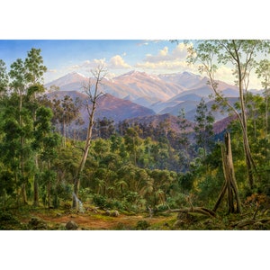Eugene von Guerard, Mount Kosciusko, seen from the Victorian border (Mount Hope Ranges), 1866 | Art Print | Canvas Print | Fine Art Poster