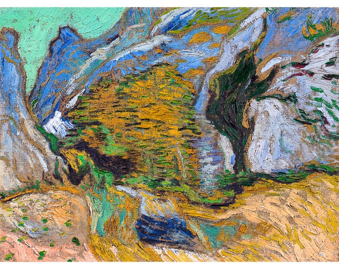 Van Gogh, Ravine with a Small Stream, 1889 | Art Print | Canvas Print | Fine Art Poster | Art Reproduction | Archival Giclee | Gift Wrapped
