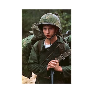 Da Nang, Vietnam, A young Marine private on beach | Art Print | Canvas Print | Fine Art Poster | Art Reproduction | Archival Giclee | Gift