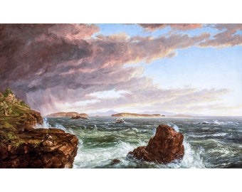 Thomas Cole, Views Across Frenchman's Bay from Mt. Desert Island, After a Squall, 1845 | Art Print | Canvas Print | Fine Art Poster | Art