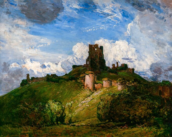 Arthur Streeton, Corfe Castle, 1909 | Art Print | Canvas Print | Fine Art Poster | Art Reproduction | Archival Giclee | Gift Wrapped