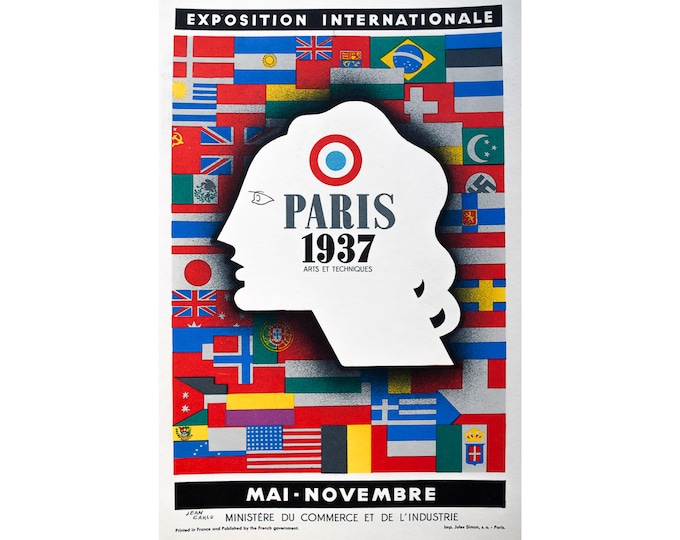 Paris World's Fair 1937 Poster | Art Print | Canvas Print | Fine Art Poster | Art Reproduction | Archival Giclee | Gift Wrapped