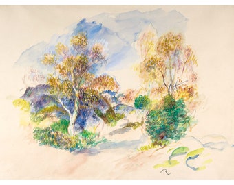 Renoir, Landscape with a Path between Trees, 1886 | Art Print | Canvas Print | Fine Art Poster | Art Reproduction | Archival Giclee | Gift