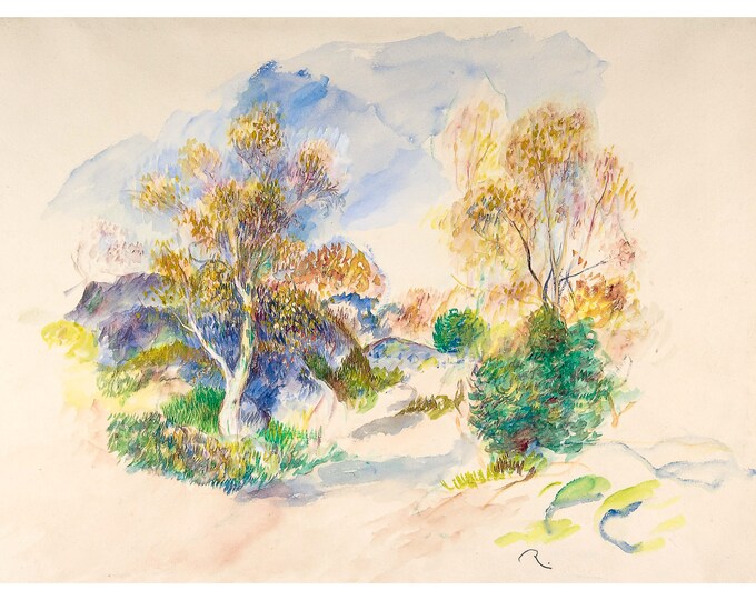 Renoir, Landscape with a Path between Trees, 1886 | Art Print | Canvas Print | Fine Art Poster | Art Reproduction | Archival Giclee | Gift