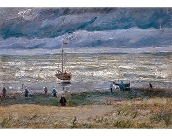 Van Gogh, View of the Sea at Scheveningen, 1882 | Art Print | Canvas Print | Fine Art Poster | Art Reproduction | Archival Giclee | Gift