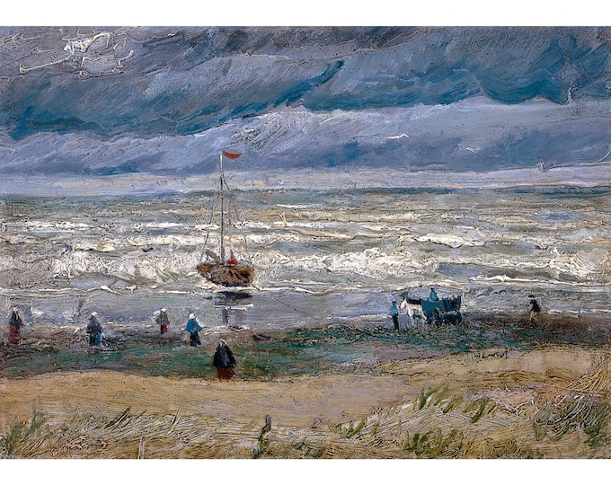 Van Gogh, View of the Sea at Scheveningen, 1882 | Art Print | Canvas Print | Fine Art Poster | Art Reproduction | Archival Giclee | Gift