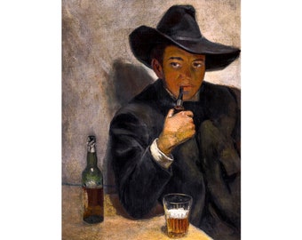 Diego Rivera, Self-portrait with Broad-Brimmed Hat, 1907 | Art Print | Canvas Print | Fine Art Poster | Art Reproduction | Archival Giclee