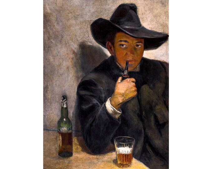 Diego Rivera, Self-portrait with Broad-Brimmed Hat, 1907 | Art Print | Canvas Print | Fine Art Poster | Art Reproduction | Archival Giclee