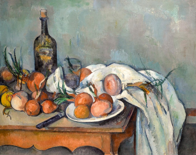 Paul Cézanne, Still Life with Onions, 1898 | Art Print | Canvas Print | Fine Art Poster | Art Reproduction | Archival Giclee | Gift Wrapped