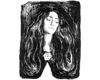 Edvard Munch, The Brooch. Eva Mudocci, 1903 | Art Print | Canvas Print | Fine Art Poster | Art Reproduction | Archival Giclee | Gift Wrapped