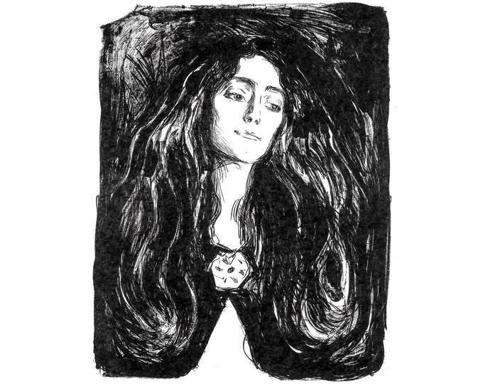 Edvard Munch, The Brooch. Eva Mudocci, 1903 | Art Print | Canvas Print | Fine Art Poster | Art Reproduction | Archival Giclee | Gift Wrapped