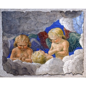 Vatican Fresco, Cupid Angels, Melloso da Forli, 1480 | Art Print | Canvas Print | Fine Art Poster | Art Reproduction | Archival Giclee