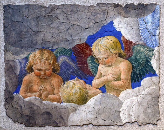 Vatican Fresco, Cupid Angels, Melloso da Forli, 1480 | Art Print | Canvas Print | Fine Art Poster | Art Reproduction | Archival Giclee