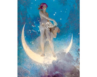Edwin Blashfield, Spring Scattering Stars, 1927 | Art Print | Canvas Print | Fine Art Poster | Art Reproduction | Archival Giclee | Gift