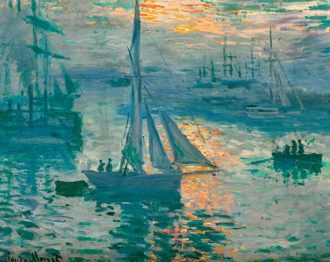 Claude Monet, Sunrise (Marine), 1873 | Art Print | Canvas Print | Fine Art Poster | Art Reproduction | Archival Giclee | Gift Wrapped
