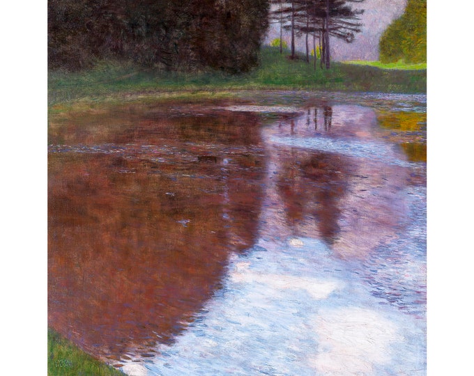 Gustav Klimt, Tranquil Pond, 1899 | Art Print | Canvas Print | Fine Art Poster | Art Reproduction | Archival Giclee | Gift Wrapped