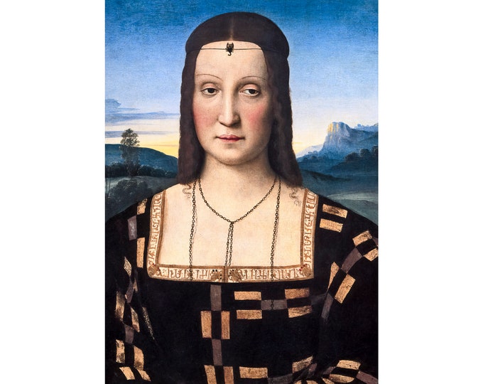 Raphael, Portrait of Elisabetta Gonzaga, 1505 | Art Print | Canvas Print | Fine Art Poster | Art Reproduction | Archival Giclee | Gift Wrap