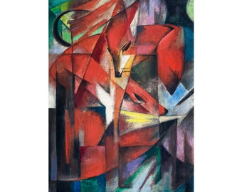 Franz Marc, The Foxes, 1913 | Art Print | Canvas Print | Fine Art Poster | Art Reproduction | Archival Giclee | Gift Wrapped