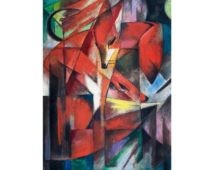 Franz Marc, The Foxes, 1913 | Art Print | Canvas Print | Fine Art Poster | Art Reproduction | Archival Giclee | Gift Wrapped
